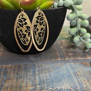 Elegant Gold & Copper Leaf Earrings